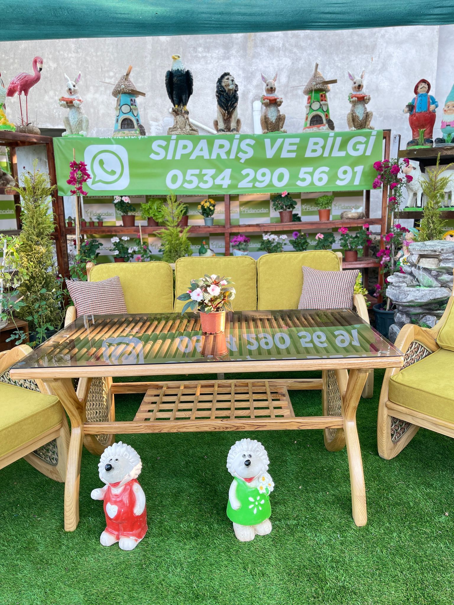 Ahşap Mobilya Takımı - Ferrari Modeli (3'lü Koltuklu-4 Parça)