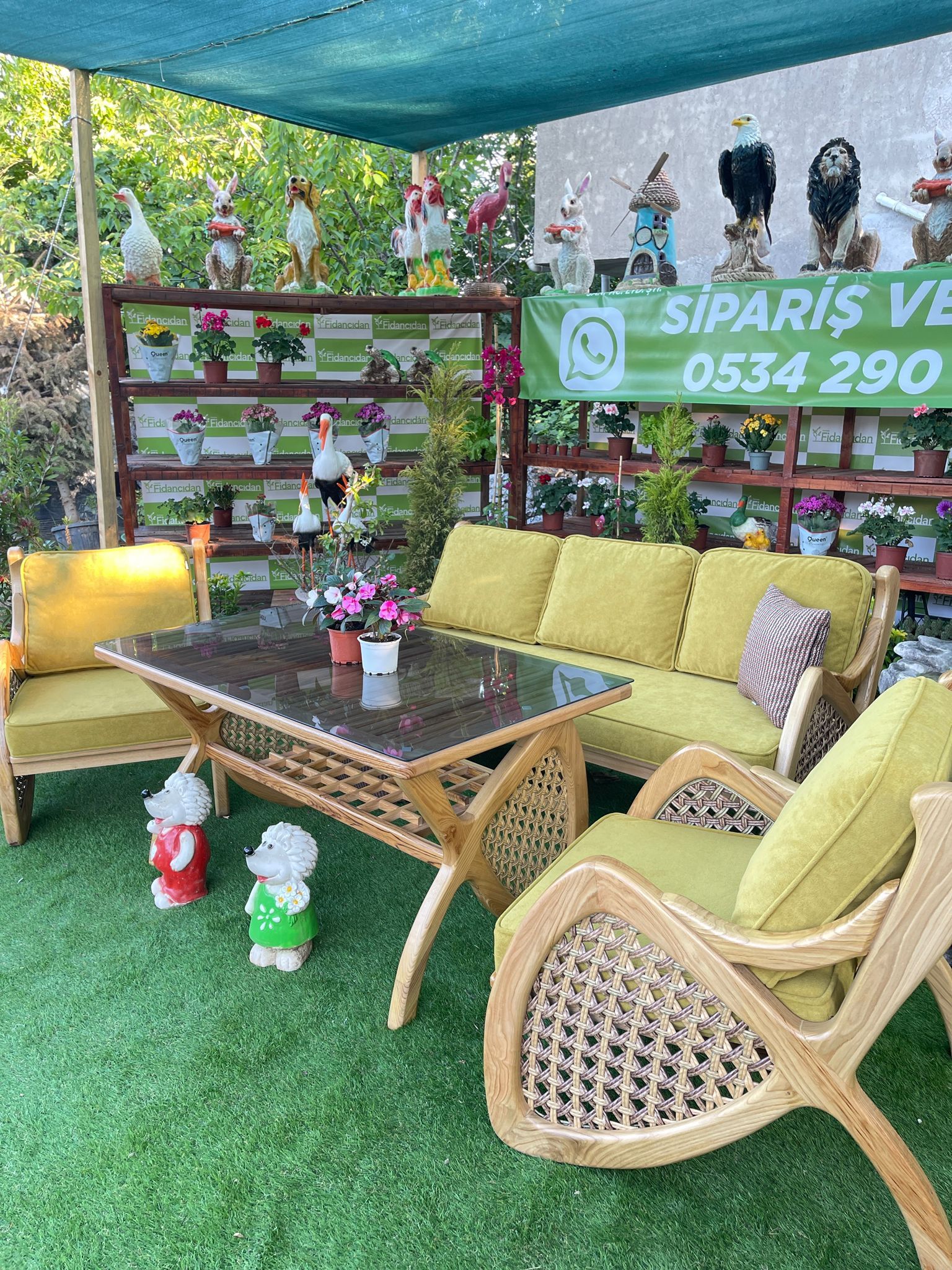 Ahşap Mobilya Takımı - Ferrari Modeli (3'lü Koltuklu-4 Parça)