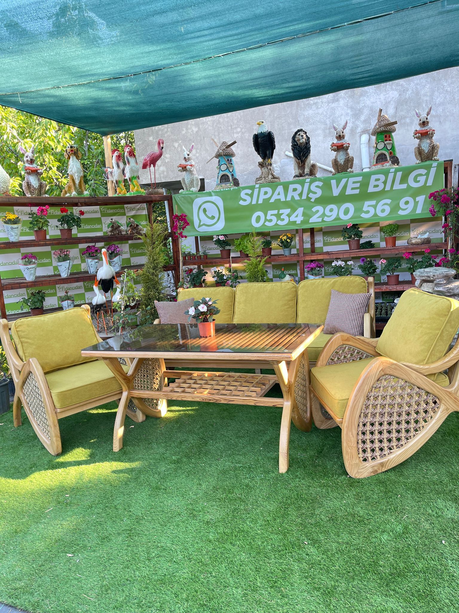 Ahşap Mobilya Takımı - Ferrari Modeli (3'lü Koltuklu-4 Parça)