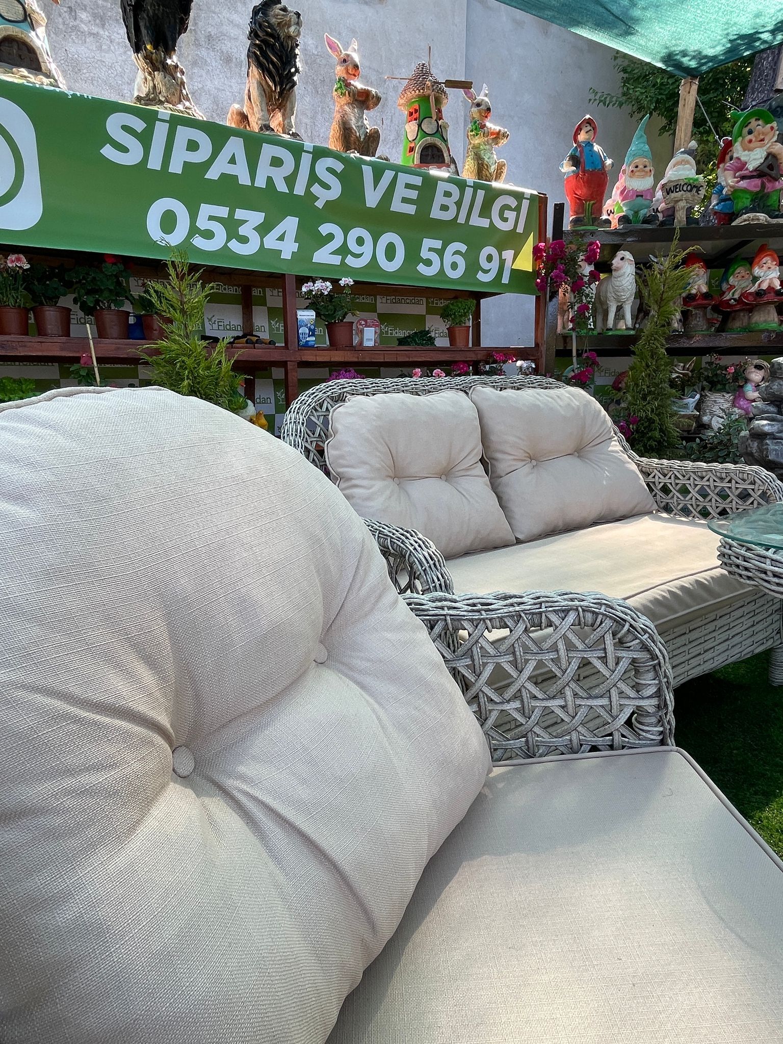 Rattan Bahçe Mobilyası - Mocha Modeli (2'li Koltuklu-4 Parça)