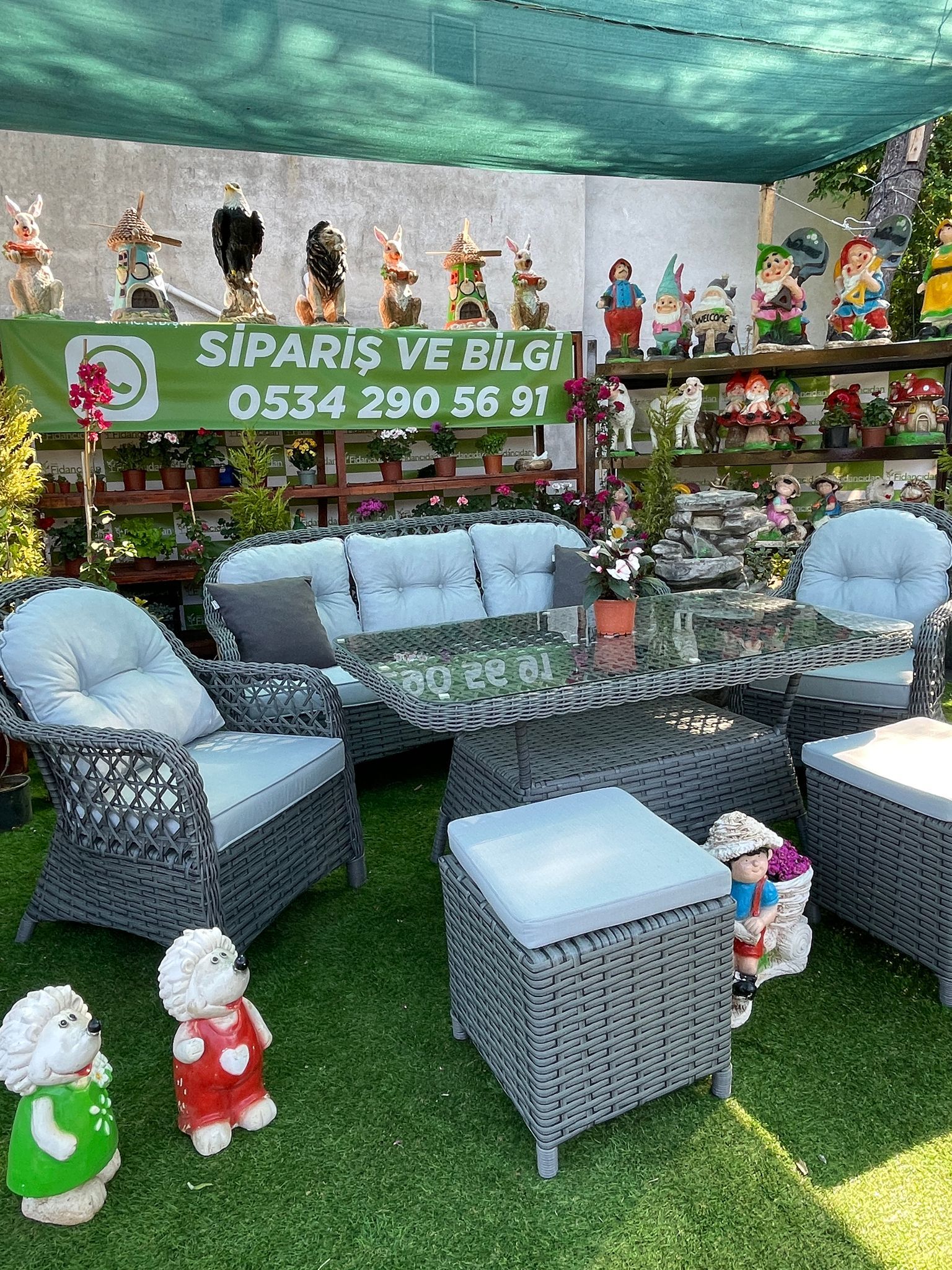 Rattan Bahçe Mobilyası - Mocha Modeli (3'lü Koltuklu-6 Parça)