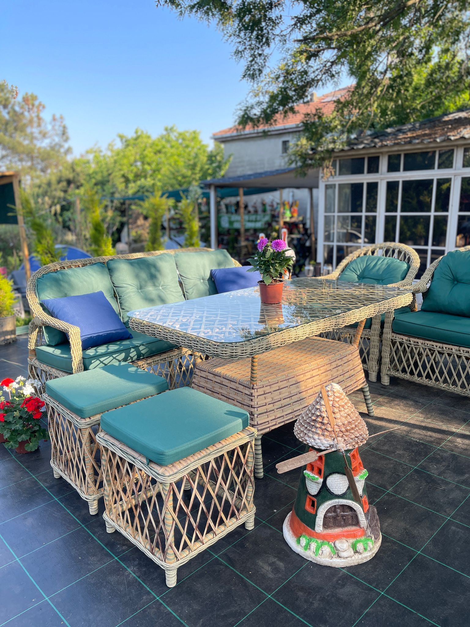 Rattan Bahçe Mobilyası - Paris Modeli (3'lü Koltuklu-6 Parça)