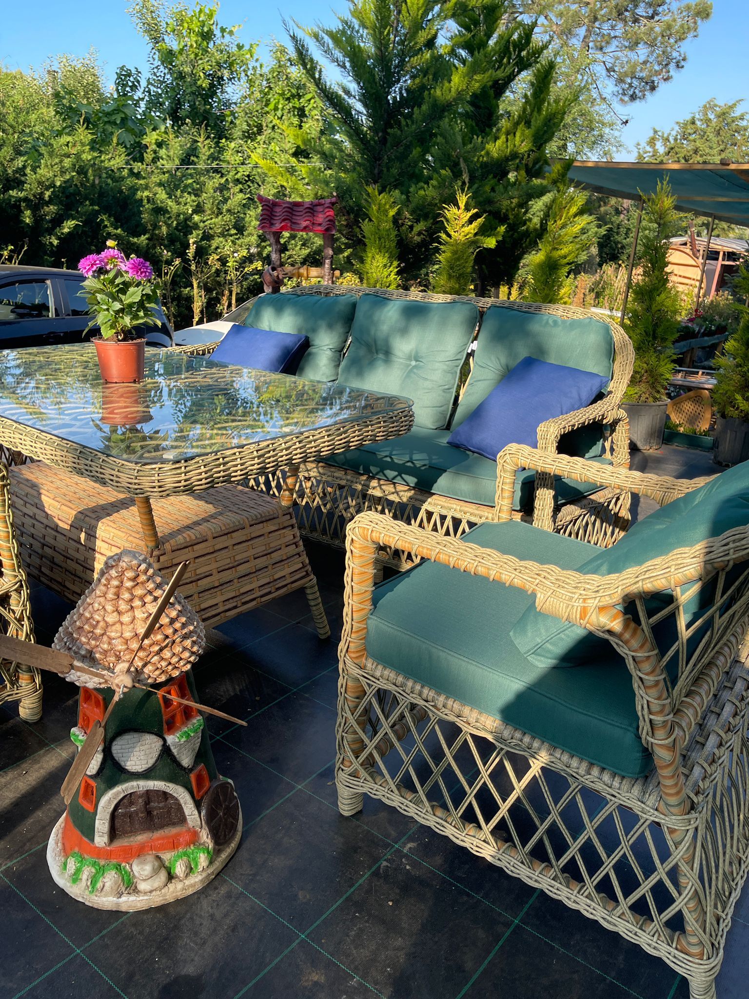 Rattan Bahçe Mobilyası - Paris Modeli (3'lü Koltuklu-6 Parça)