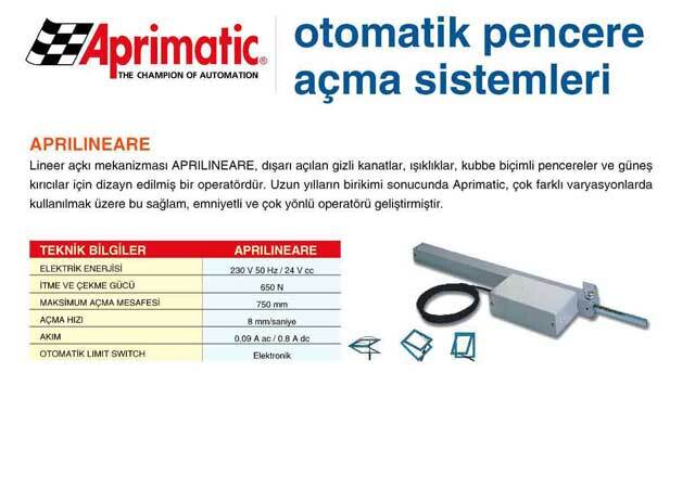 Aprimatic APRILINEARE SYSTEM Pencere Motoru