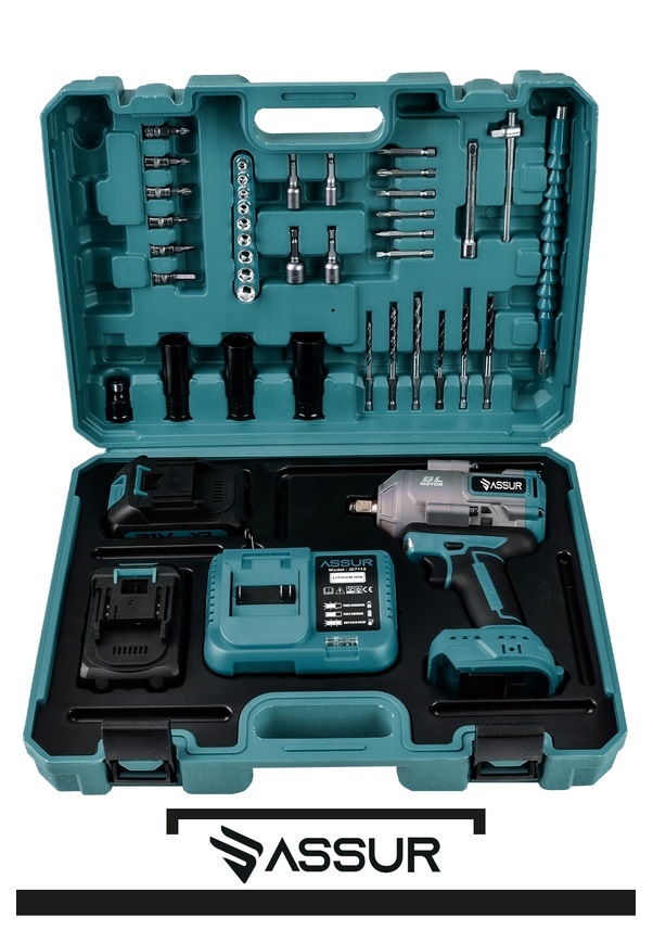 Assur 21V Çift Akülü Kömürsüz Darbeli Şarjlı Somun Sıkma &amp; Sökme Makinesi – 1100Nm Tork